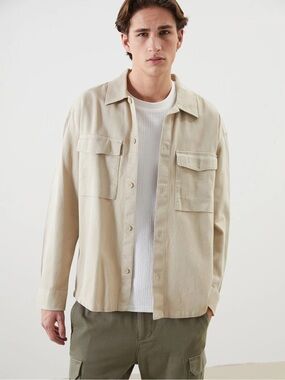 Zara  Beige Shirt Jacket for Men
